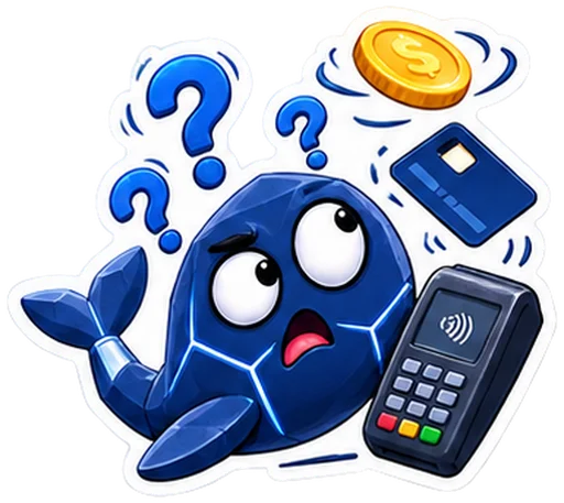Sticker: the blue whale puzzled