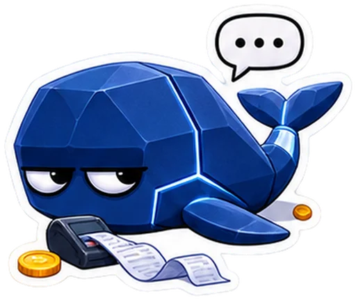 Sticker: the blue whale lying down, indifferent